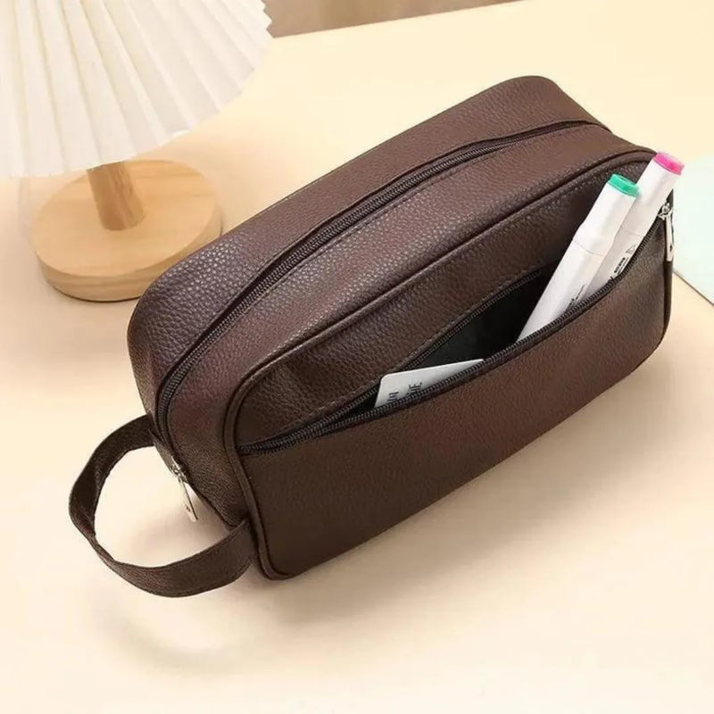 Bolsa Necessaire Masculina de Couro